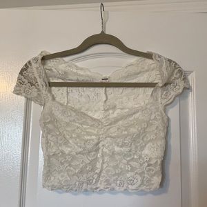 Garage white lace top